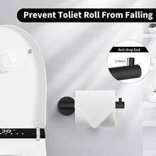 Toilet Paper Holder,SUS304 Stainless Steel Toilet Paper Roll Holder,Drilling Toilet Roll Holder,Bathroom Toilet Paper Holder Fits Mega Roll,Matte Black Toilet Paper Holders Wall Mount For Bathroom/RV - Black - View 4
