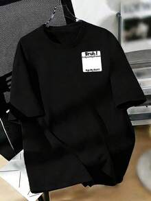 Hermano, hoy es mi último día de escuela' Camiseta de manga corta con cuello redondo y estampado divertido, top de verano para adolescentes. - Negro - Ver 6