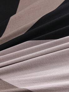 1 pieza Funda elástica para sofá con patrón geométrico y dobladillo con volantes, protector de muebles suave & cómodo con estampado, disponible en múltiples tamaños - Marrón - Ver 8
