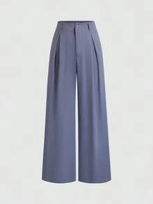 Pantalones anchos plegados con estampado jacquard elegante vintage para mujer, otoño/invierno - Gris hierro - Ver 6