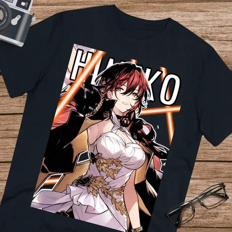 Himeko Honkai Star Rail Fan Shirt. Star Rail UniS1ex Ultra Cotton T1EE 220G Short-Sleeved T-Shirt For Men And Women. Made Of Thick, Wrinkle-Resistant Fabric That Won't Easily Lose Its Shape. Simple And Versatile Style, Lightweight And Breathable, Perfect For Work, Travel, Camping, Shopping, And Everyday Leisure. - 黑色 - 查看 1