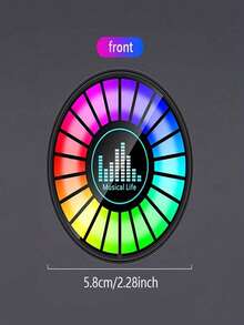 Circular RGB Microphone Lamp, Music Rhythm Activated LED Atmosphere Light, Dual Use For Desktop And Car, Suitable For Parties, Gatherings And Concerts - Aroma Lamp - View 4