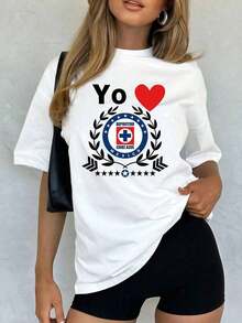 And  Women's Cruz Azul Soccer Jersey Tee | I Love The Design | 100% Pure Cotton | Comfortable And Soft | Perfect For Casual Wear And Gifting. | White Crew Neck T-Shirt | Made And Shipped In Mexico | Unisex Style Men's T-Shirt Women's Tops Sweatshirts Y2k T-Shirt Shirt - 白色 - 查看 9