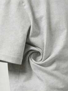 Women's Cotton T-Shirt With "Mom" Letter Print, Short Sleeve, Round Neck, Casual Style, Loose Fit, Basic T-Shirt For Everyday Wear, Available In Sizes S To 5XL, Black And White Graphic T-Shirt, Soft And Comfortable Cotton Blouse, Ideal Gift For Mothers, Simple And Modern Design - 淺灰色 - 查看 6