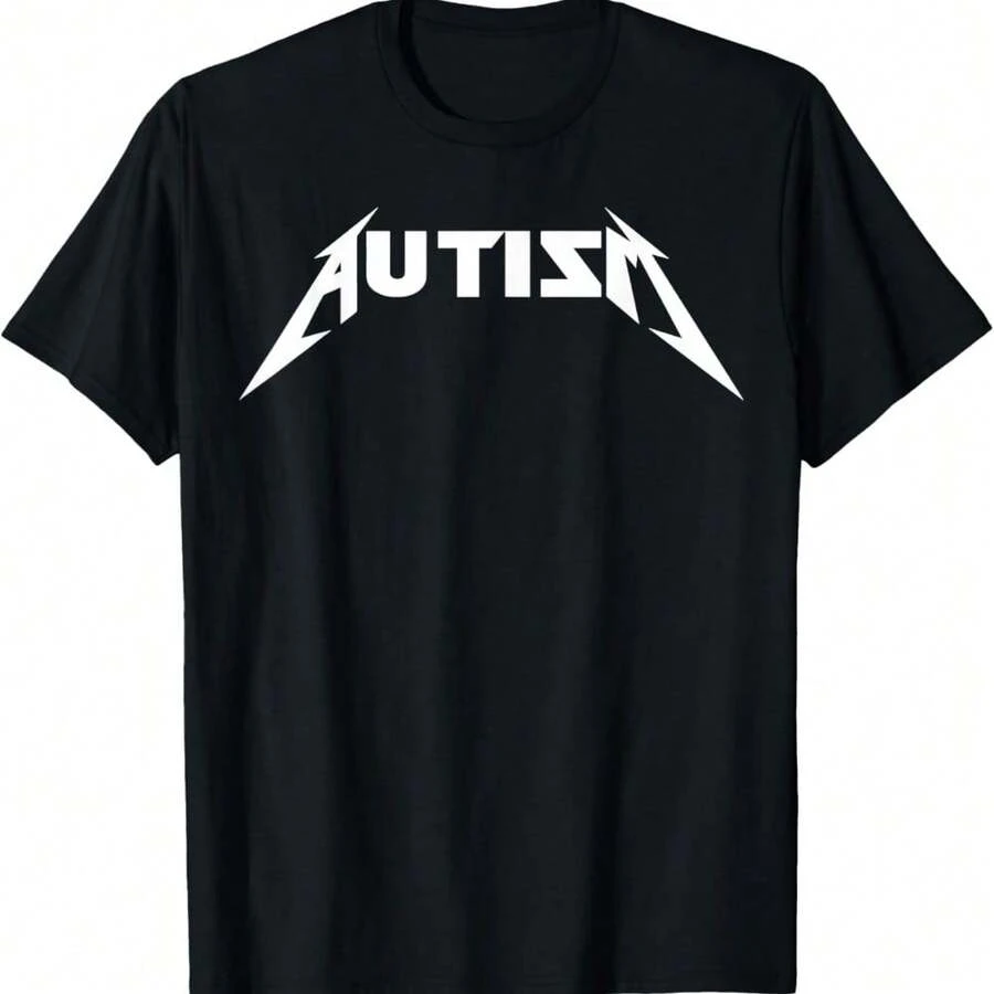 Metal Rock For Autistic Men Women T-Shirt - 黑色 - 查看 1