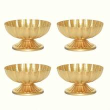 WAXJJDW 2/10pcs Vintage Gold Composite Flower Vases, 4 Inch Small Pedestal Metal Urn Vases, Elegant Centerpiece For Wedding, Party And Home Dining Table Decor - Lotus Flower Vase - View 20
