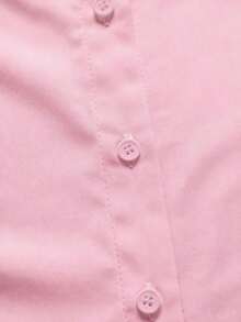 Camisa de mujer casual de manga larga a rayas con un solo abotonado - Rosa Pálido - Ver 6