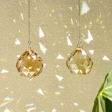 3pcs Colorful Crystal Prism Ball Pendant Solar Powered Dream Catcher Hanging Decor, Rearma Decorations, Home Decor, Room Decor, Wall Decor, Birthday Graduation Christmas Decorative Gift - Multicolor - View 7