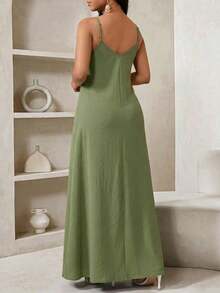 Lady Vestido largo con estampado de leopardo para mujer, estilo bohemio, sin espalda, holgado, vestido maxi suelto sin tirantes para cumpleaños, eventos, vacaciones, vestidos casuales, vestidos boho/bohemia/boho, top halter, ropa africana para mujer - Verde - Ver 2
