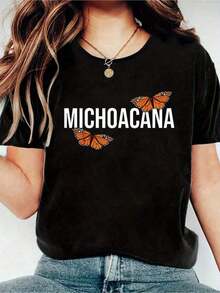 Camiseta Vintage 100% Algodón Orgullo Michoacán México, Camisetas Casuales de Manga Corta con Cuello Redondo para Mujer - Perfecta para la Temporada Festiva y Actividades al Aire Libre, Ropa Deportiva Casual, Athleisure, Streetwear, Cómoda y Suave, Tejido Transpirable, Ligera, Corte Relajado, Diseño Clásico, Estilo Atemporal, Ropa de Verano para Mujer, Ropa de Primavera para Mujer, Ropa de Verano, Ropa para el Día de San Patricio para Mujer, Primavera, Ropa de Primavera, Ropa de Mujer Vintage, Blusas de Verano para Mujer, Blusas para Mujer, Ropa de Mujer, Ropa de Primavera, Blusas Bonitas para Mujer, Blusas Bonitas para Mujer, Ropa de Vacaciones para Mujer, Ropa de Verano para Mujer, Ropa de Verano, Ropa de Playa, Moda - Negro - Ver 6