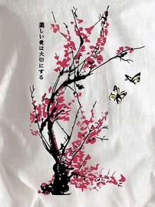 Camiseta de mujer casual de manga corta con cuello redondo y estampado de letra de cereza camisetas para muje - Estilo II - Ver 5