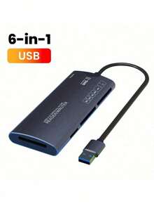 Fast Charging Multi-Function Card Reader 1pc Ostrich 6-In-1 Multi-Function Card Reader, USB High-Speed Data Transfer Adapter Compatible With Type C, SD, TF, XD, CF And M2 Storage Cards For Camera And Computer, Plug And Play No Battery Required Spring Gift Birthday Party - 彩色 - 查看 10