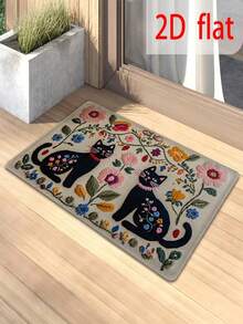 1pc Gold Horse Pattern Doormat, Farmhouse Style Rug, Crystal Velvet Material, Suitable For Indoor And Outdoor Use, Including Entryway, Foyer, Bedroom, Machine Washable Welcome Mat, Home Decor Carpet - A - View 4