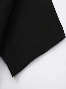 Camiseta de Hombre con Estampado de Moda, Top Casual Cómodo de Verano, Camisa de Manga Corta Adecuada para Actividades Diarias - Negro - Ver 8