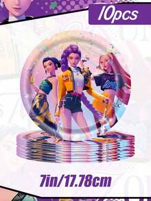 Hasbro Demon Girl Group 印花一次性裝飾餐具套組，適用於各種節慶派對與聚會裝飾，適合節慶慶祝、生日派對及戶外用餐派對的裝飾用品 - 多款 - 查看 7