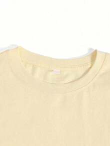 Soft 100% Cotton T-Shirt, Casual Women's T-Shirt With New York Graphic Print, Short Sleeve, Round Neck, Regular Fit, Streetwear Top With Slight Elasticity, Breathable Cotton T-Shirt, Goes With Everything, Great. - 杏色 - 查看 6