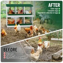 Chicken Nesting Box  Heavy-Duty Galvanized Steel Laying Boxes With Vented Holes For Secure Egg Collection, - Dark Green - View 3