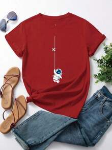Camiseta con estampado de astronauta100% Cotton - Rojo - Ver 6