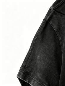 Camiseta de hombre lavada, corte holgado, estampado vintage, talla grande_0621. Camiseta lavada, un imprescindible de verano, estética vintage, corte holgado y cómodo, estilo urbano. - Negro - Ver 6
