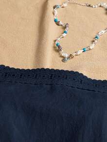 Blusa casual, cómoda y elegante de color azul marino para primavera y verano - Azul - Ver 3
