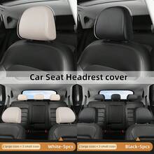 1pc/2pcs/3pcs/4pcs Napaa Leather Car Headrest Cover, High Elasticity Waterproof Leather, Scratch-Resistant, Easy To Clean, Minimalist Black/White, Car Interior Accessories - Leather Hat - View 13