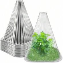 10个可重复使用的绿色植物罩，花园植物罩：保护植物免受鸟类、阳光、霜冻和蜗牛的侵害 - 幼苗防风罩，是草坪和花园护理的理想选择 - A - 查看 12