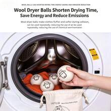 100% Pure New Zealand Wool Dryer Balls, Reusable Felted Laundry Balls, Natural Softener, Anti-Static, Reduce Wrinkles, Save Drying Time, Suitable For Home Washing Machines And Dryers - A - View 7