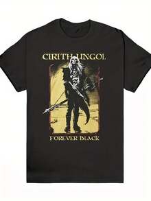 Camiseta oficial de la banda Cirith Ungol de manga corta y transpirable para hombre - Camiseta con diseño gráfico de heavy metal, unisex para conciertos y uso casual - (Lavable, cómoda para todas las estaciones, estilo casual de verano), una camiseta de manga corta adecuada para el hogar, uso diario, fiestas y viajes-perfecta como regalo para amigos o familiares. - Negro - Ver 1