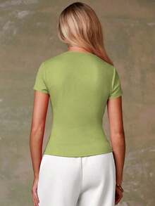 Cárdigan rojo casual para mujer - Verde - Ver 2