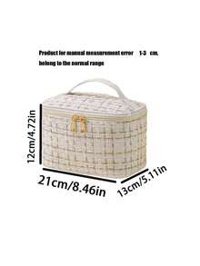 1pc Large Capacity Makeup Bag, Portable Cosmetic Bag, Multifunctional Toiletry Organizer Bag, Suitable For Lipstick, Eyebrow Pencil, Perfume, Makeup Brushes, Travel Essentials, Travel Accessories, Cruise Essentials, Beach Essentials, Bridesmaid Gift, Teacher Gift, Wedding Gift, Gift For Her - Multicolor - View 10