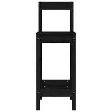 vidaXL Tabourets de bar, lot de 2, noirs, 40 x 41,5 x 112 cm, en pin massif. Idéaux pour les restaurants, les bureaux, les jardins et les réceptions. Ce produit comprend uniquement les tabourets ; les tables ne sont pas incluses. Un meuble classique et de grande qualité. - Noir - Voir 3