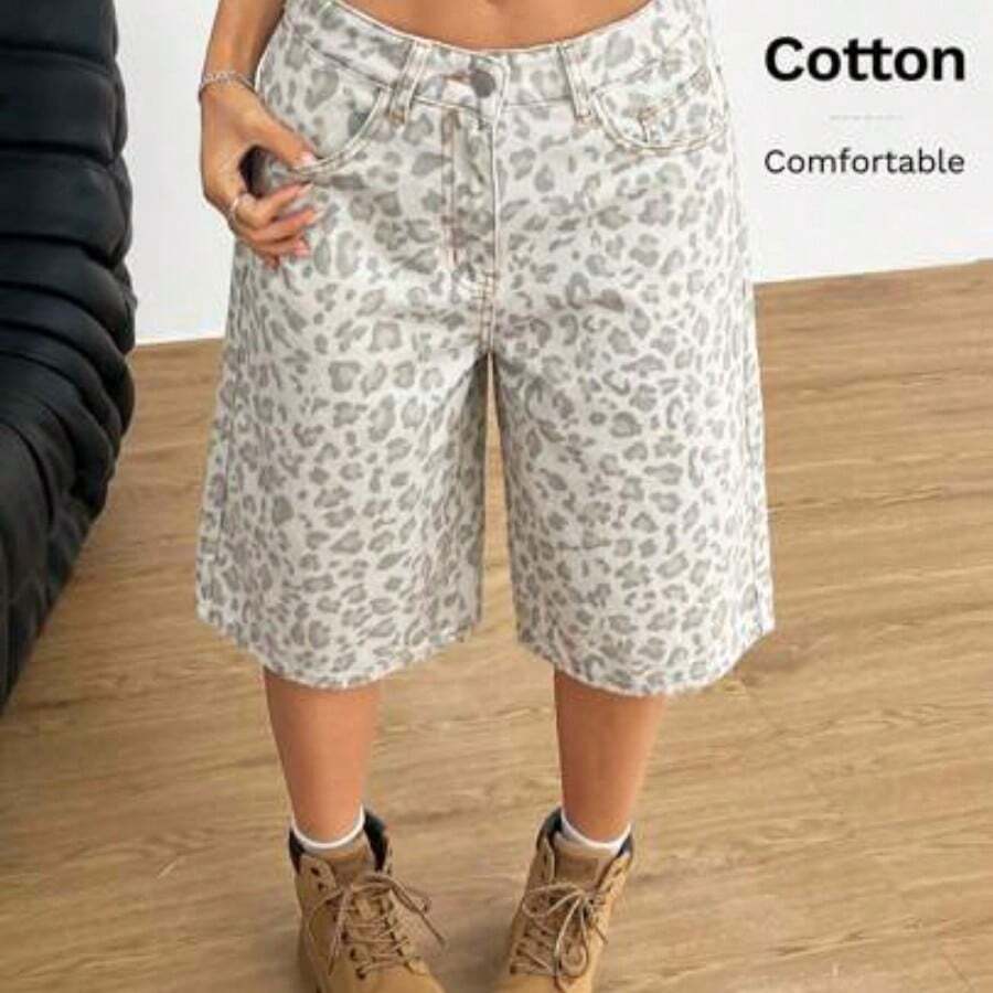 Cowboy For Women Summer Country Concert Leopard Print Shorts - Multicolor - Ver 1