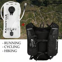 2L Water Bladder Running Vest For Women And Men, Camel Water Bladder Backpack, Adjustable Breathable Running Water Bladder Vest, With Functional Pockets (Phone Holder) Backpack, Breathable Running Backpack, Phone Holder, Water Bottle Holder, Adjustable Trail Running Backpack Suitable For Marathon, Hiking, Cycling - Black Backpack + 2L Water Bag - View 1