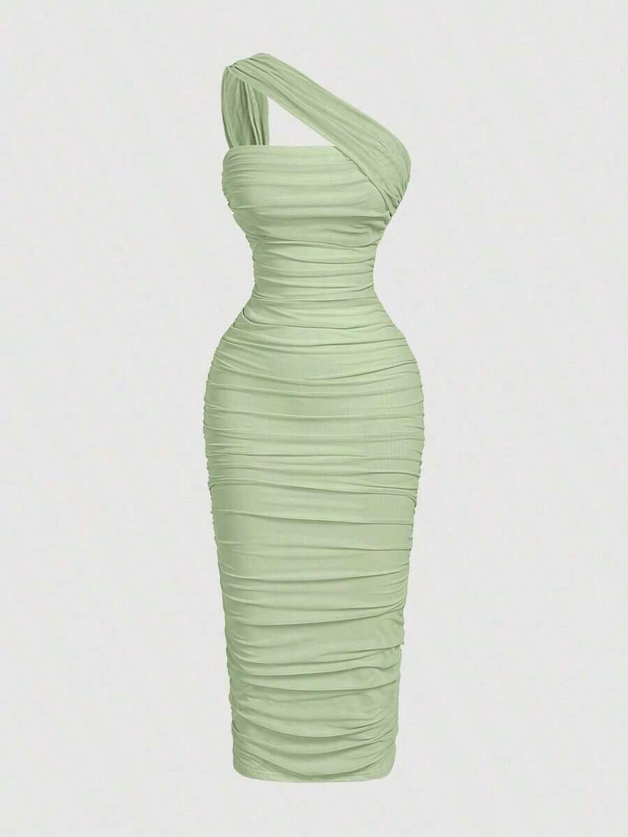 Vestido asimétrico con volantes y estampado floral vintage para mujer - Atuendo festivo, estilo princesa, vestido de gala formal, vestido de fiesta; Perfecto para vacaciones, citas, picnics, fiestas, bailes de graduación, festivales y cumpleaños - Verde - Ver 1