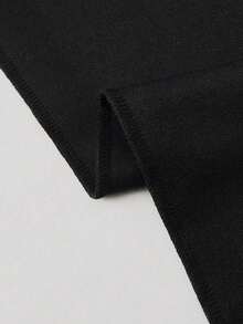 Pantalones informales de pierna ancha de unicolor para mujer - Negro - Ver 6