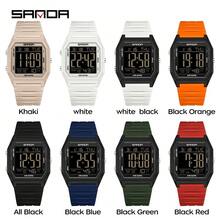 SANDA. Men's Digital Sports Watch, Silicone Strap Waterproof Electronic Wrist Watch, Multifunctional Luminous Display Watch For Outdoor Sports Daily Wear - 6355J - View 9