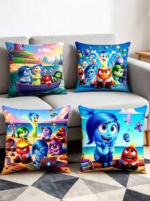 Disney All-Purpose Pillow Covers, Versatile Cushion Cases With Joy, Sadness, Anger & Disgust For Home & Dorm Decor,More Than Just Pillow Covers, The Four Vibrant Designs Feature Joy, Sadness, Anger, Disgust, And The Other Emotions In Playful, Colorful Scenes-From Boat Rides And Beach Days To Group Celebrations. - Pillow Case - View 10