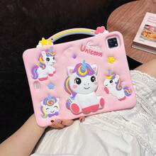 Lolla 1pc (No Pen) Foldable Unicorn Stand Holder Tablet Case Compatible With IPad 7/8/9, Air 5/4/3 9th Gen 10.2", Pro 11", Mini 5, Galaxy Tab A7/A8/A9 PLUS - Pink - View 4