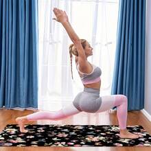 1 pieza Esterilla de yoga de 71*22 pulgadas, disponible en varios patrones, antideslizante y duradera, extra ancha y gruesa, adecuada para yoga en casa y para principiantes - Multicolor - Ver 2