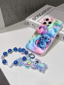 Disney Lilo & Stitch Phone Case With Stitch Charm And Stitch Lanyard - Cute Stitch Protective Case With Heart Balloons And Rainbow Gradient Design, Equipped With Delicate Stitch Decorative Lanyard And Beaded Bracelet For Easy Carrying, Compatible With IPhone 17, 16, 15, 14, 13, 12, 11 Pro Series, Ideal For Birthdays, Holidays, Anniversaries, Graduation Gifts, Or Any Special Occasion To Surprise Family, Friends, Classmates, And Loved Ones. - trắng - Xem 7