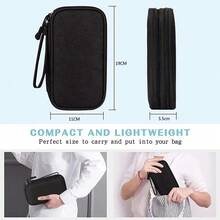 1pc New Travel Storage Bag, Waterproof Double-Layer Organizer Pouch For Cables, Chargers, Digital Accessories - Rectangle - View 3