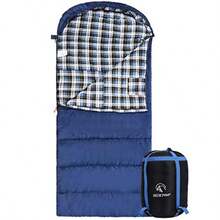 REDCAMP Saco de Dormir de Franela de algodón para Camping, Saco de Dormir cálido y cómodo con Relleno de 2/3/4 Libras - Azul - Ver 9