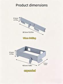 1PC Foldable Garbage Rack, No Need To Drill Holes And Save Space, Wall Mounted Storage Rack, Anti Odor And Leak Proof, Foldable Garbage Rack On The Side Of Kitchen/Bathroom/Office Desk, Strong Load-Bearing Capacity, Buckle Fixation, Garbage Bag Does Not Fall Off, Ultra-Thin Folding, Wall Mounted Does Not Occupy Space, Kitchen Cabinet Retractable Plastic Bag Folding Garbage Rack - Grey - View 9