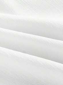 Top de tirantes con volantes y pliegues de color rosa dulce para mujer, top corto de verano - Blanco - Ver 4