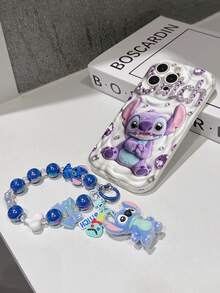 Disney Has Authorized, Phone Case - Chain Set, The Stitch Lilo & Stitch 3D Phone Case Plus A Silicone 3D Stitch Bracelet With Metallic Ring Removable Bracelet, Stitch And Angel Pattern, Compatible With Iphone17/16/15/14/13/12/11/XS/XR/X Plus Pro Max, A Stylish Cartoon Phone Case, The Perfect Gift Choice, Phone Protection, Durable Phone Cover, Great Gift For Friends And Family. - trắng - Xem 5