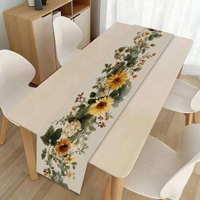 1 pièce Chemin de table bohème bleu, nappe rectangulaire en polyester, convient pour la table à manger, la table basse, la décoration de la maison, l'usage quotidien et les célébrations