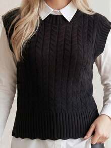 Women's Sleeveless Ribbed Knit Tank Top Vest - Spring, Autumn, Winter - Green - View 10