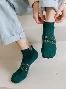 1/5/10 Pairs Men's Comfortable Patterned Short Socks - Multicolor - View 5
