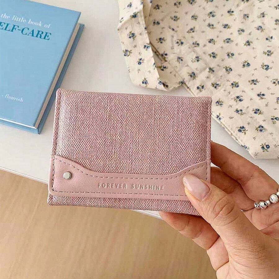 Elegant Tri-Fold Wallet, Minimalist Korean Style Unisex Wallet, Multiple Colors Available - Multicolor - View 1