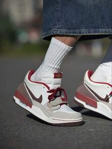 Nike Jordan Legacy 312 男款籃球鞋 時尚百搭舒適貼合防滑耐磨低筒復古米紅色 IQ9783-121 - 米紅色 - 查看 5